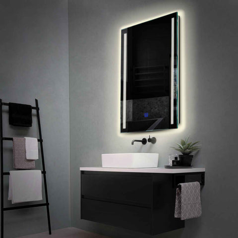 Miroir LED Vertical | Bouton Tactile | Lumière blanche neutre - Reyze Série Minimal Modèle 7
