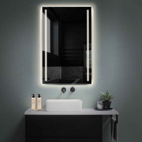 Miroir LED Vertical | Sans Boutons Tactiles | Lumière blanche neutre - Reyze Série Minimal Modèle 7