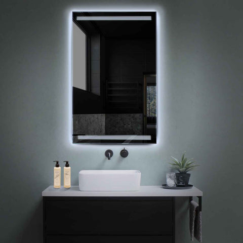 Miroir LED Vertical | Sans Boutons Tactiles | Lumière blanche froide - Reyze Série Minimal Modèle 8