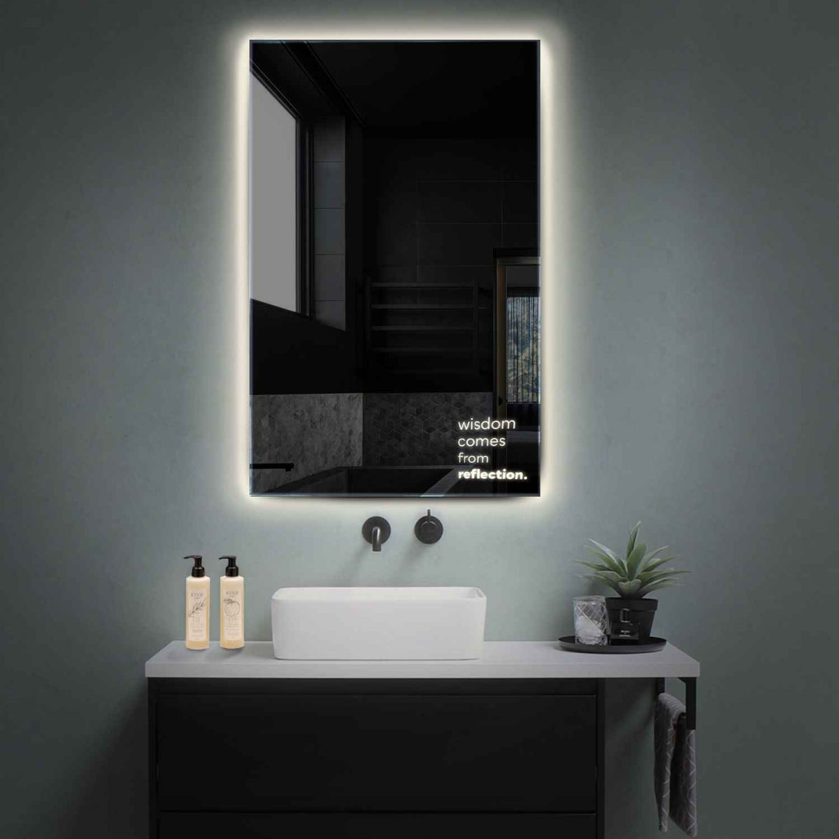 Miroir LED Vertical | Sans Boutons Tactiles | Lumière blanche neutre - Reyze Série Motivated Modèle 1