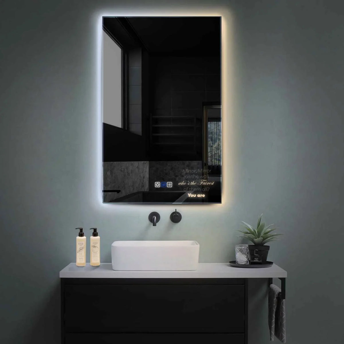 Miroir LED Vertical | boutons tactiles | Fonction Anti-Buée | Température de couleur réglable - Reyze Série Motivated Modèle 4