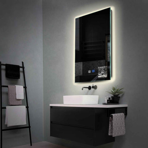 Miroir LED Vertical | boutons tactiles | Fonction Anti-Buée | Lumière blanche neutre - Reyze Série Motivated Modèle 5