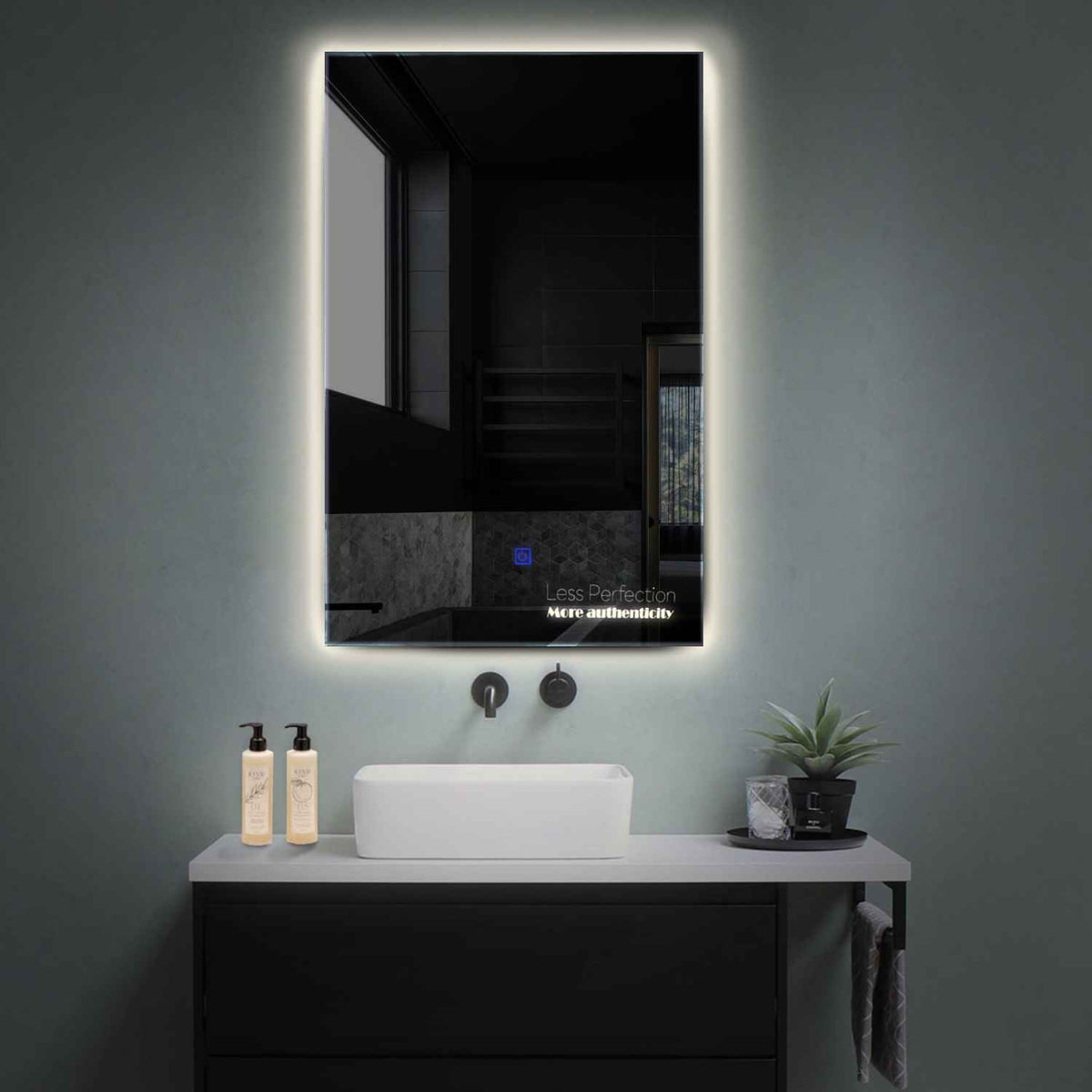 Miroir LED Vertical | Bouton Tactile | Lumière blanche neutre - Reyze Série Motivated Modèle 7