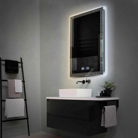 Miroir LED Vertical | boutons tactiles | Fonction Anti-Buée | Température de couleur réglable - Reyze Série Official Modèle 2