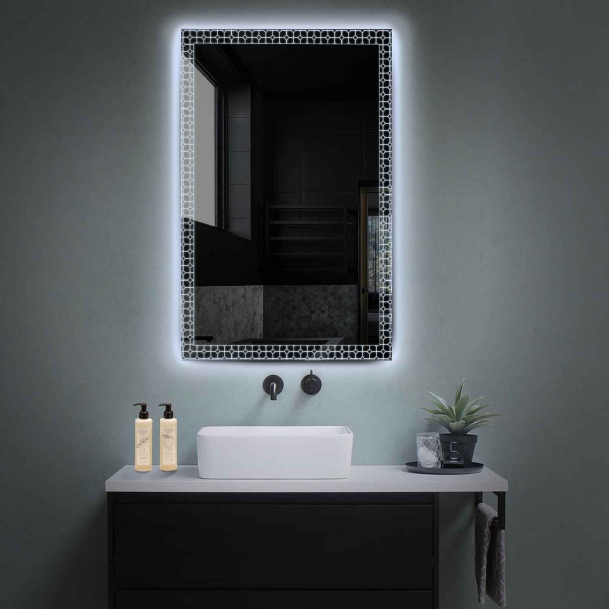 Miroir LED Vertical | Sans Boutons Tactiles | Lumière blanche froide - Reyze Série Official Modèle 2