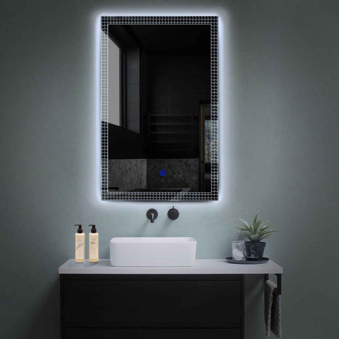 Miroir LED Vertical | Bouton Tactile | Lumière blanche froide - Reyze Série Official Modèle 3