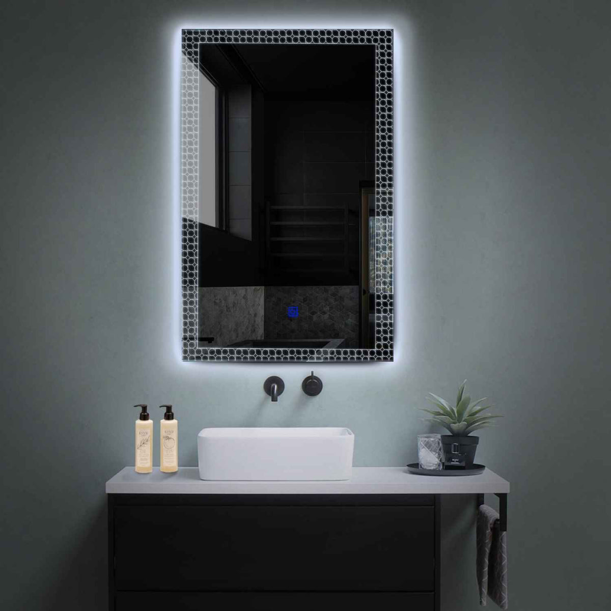 Miroir LED Vertical | Bouton Tactile | Lumière blanche froide - Reyze Série Official Modèle 4