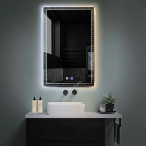 Miroir LED Vertical | boutons tactiles | Fonction Anti-Buée | Température de couleur réglable - Reyze Série Official Modèle 5