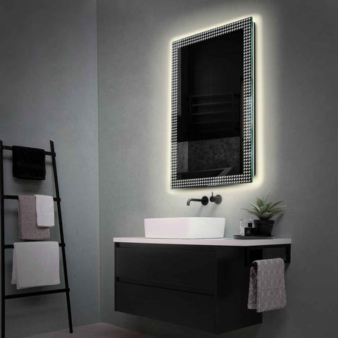 Miroir LED Vertical | Sans Boutons Tactiles | Lumière blanche neutre - Reyze Série Official Modèle 6