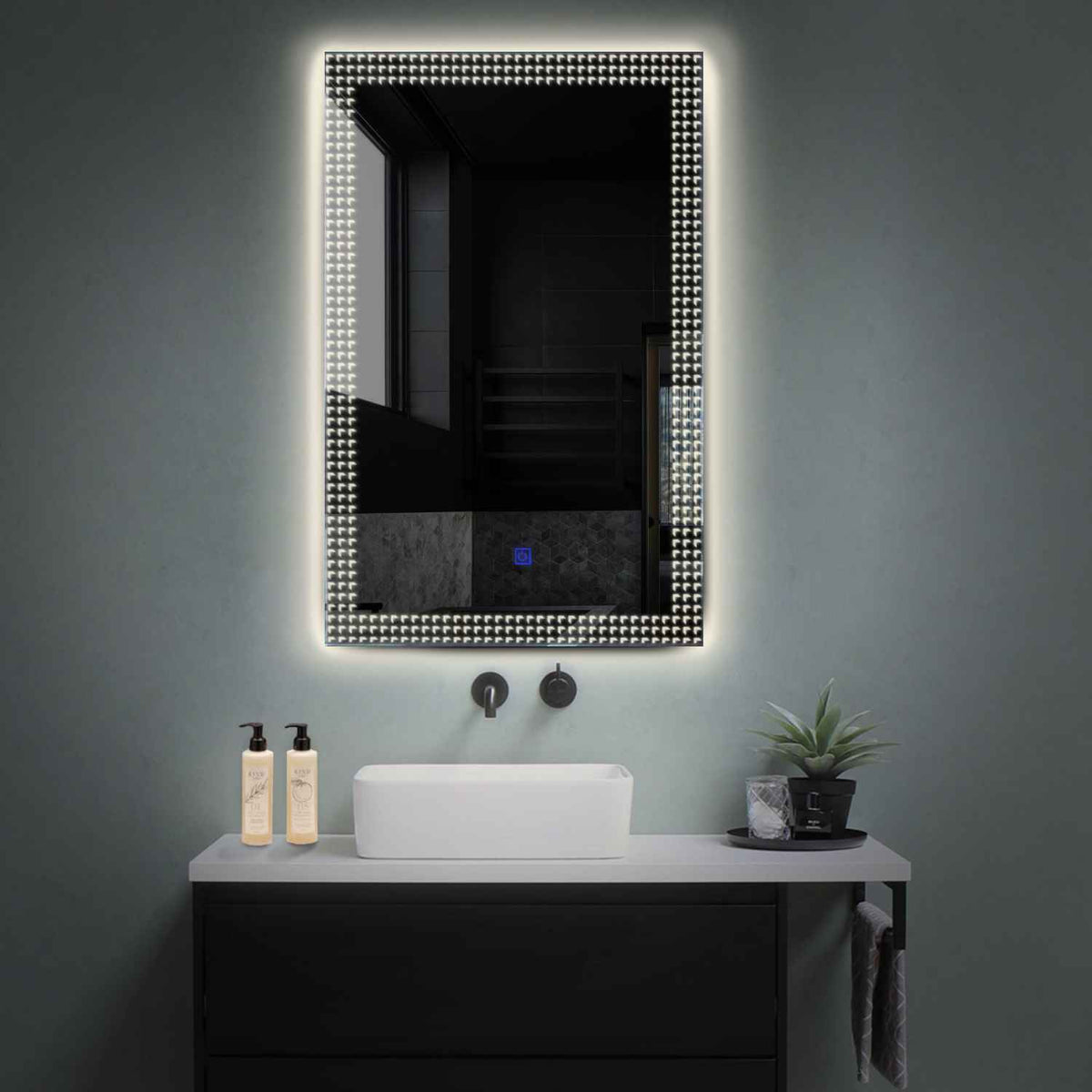 Miroir LED Vertical | Bouton Tactile | Lumière blanche neutre - Reyze Série Official Modèle 6