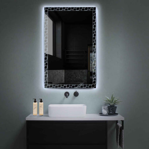 Miroir LED Vertical | Sans Boutons Tactiles | Lumière blanche froide - Reyze Série Official Modèle 7