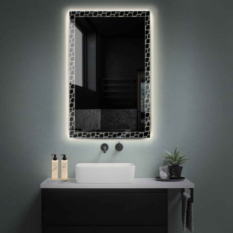 Miroir LED Vertical | Sans Boutons Tactiles | Lumière blanche neutre - Reyze Série Official Modèle 7