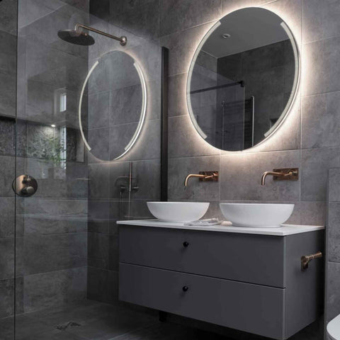 Miroir LED Rond | Sans Boutons Tactiles | Lumière blanche neutre - Reyze Série Edge Modèle 7