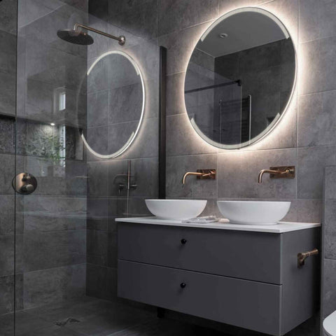 Miroir LED Rond | Sans Boutons Tactiles | Lumière blanche neutre - Reyze Série Edge Modèle 8