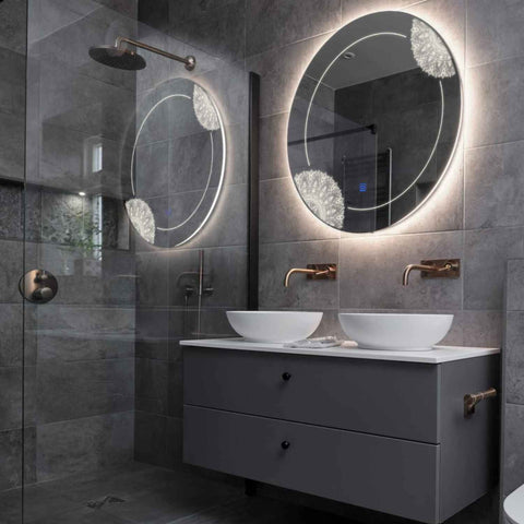 Miroir LED Rond | Bouton Tactile | Lumière blanche neutre - Reyze Série Good Vibes Modèle 7