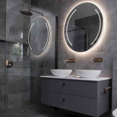 Miroir LED Rond | Sans Boutons Tactiles | Lumière blanche neutre - Reyze Série Minimal Modèle 7