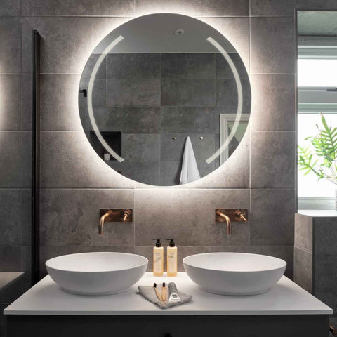 Miroir LED Rond | Sans Boutons Tactiles | Lumière blanche neutre - Reyze Série Minimal Modèle 7