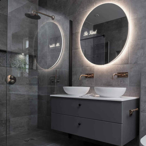 Miroir LED Rond | Sans Boutons Tactiles | Lumière blanche neutre - Reyze Série Motivated Modèle 6