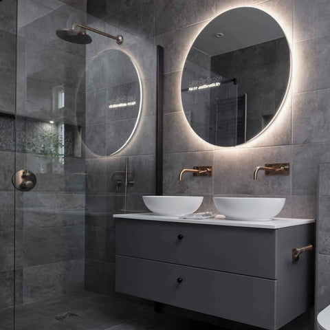 Miroir LED Rond | Sans Boutons Tactiles | Lumière blanche neutre - Reyze Série Motivated Modèle 7