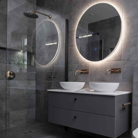 Miroir LED Rond | Bouton Tactile | Lumière blanche neutre - Reyze Série Motivated Modèle 7