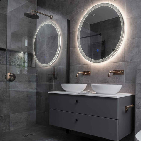 Miroir LED Rond | Bouton Tactile | Lumière blanche neutre - Reyze Série Simetria Modèle 6