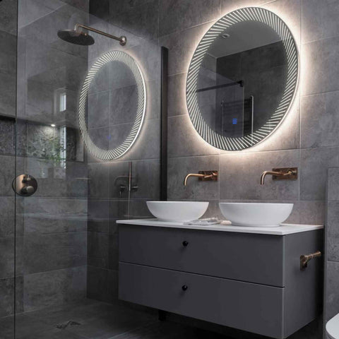 Miroir LED Rond | Bouton Tactile | Lumière blanche neutre - Reyze Série Simetria Modèle 7