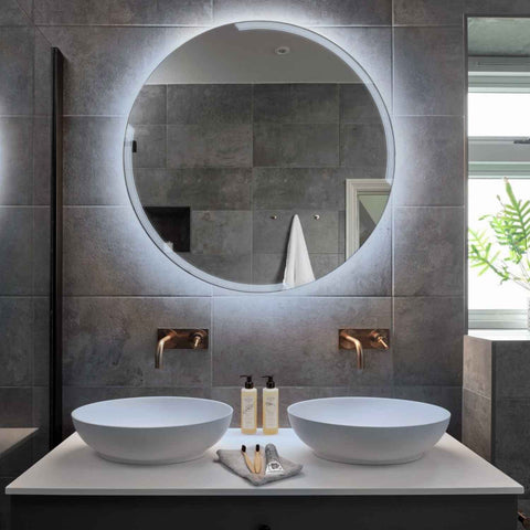Miroir LED Rond | Sans Boutons Tactiles | Lumière blanche froide - Reyze Série Edge Modèle 2