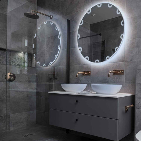 Miroir LED Rond | Sans Boutons Tactiles | Lumière blanche froide - Reyze Série Edge Modèle 4