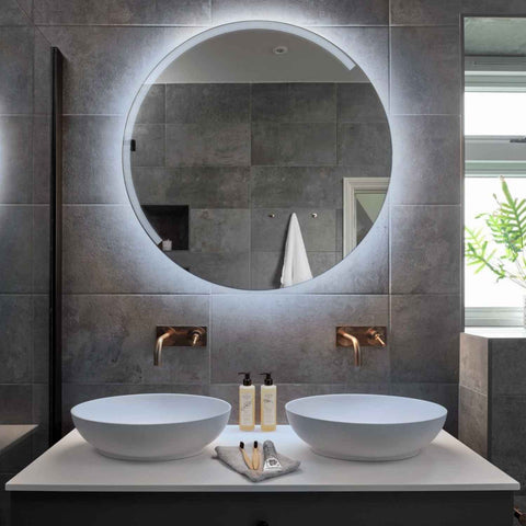 Miroir LED Rond | Sans Boutons Tactiles | Lumière blanche froide - Reyze Série Edge Modèle 5