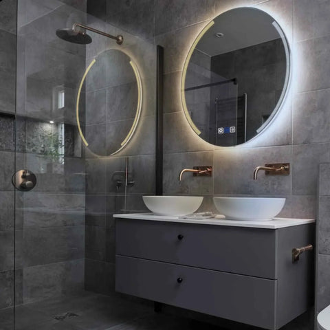 Miroir LED Rond | boutons tactiles | Fonction Anti-Buée | Température de couleur réglable - Reyze Série Edge Modèle 7