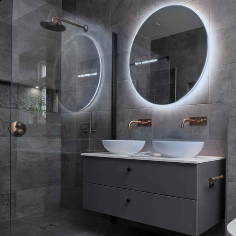 Miroir LED Rond | Sans Boutons Tactiles | Lumière blanche froide - Reyze Série Motivated Modèle 7