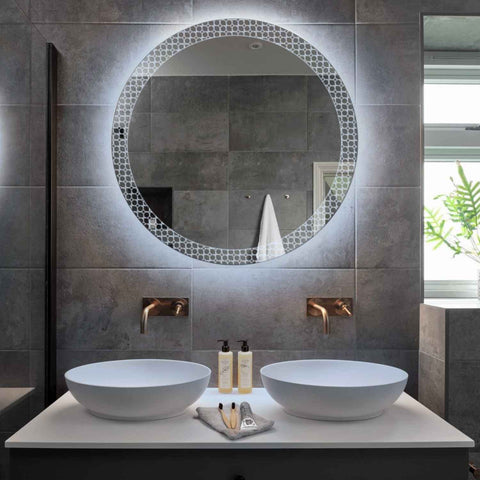 Miroir LED Rond | Sans Boutons Tactiles | Lumière blanche froide - Reyze Série Official Modèle 4