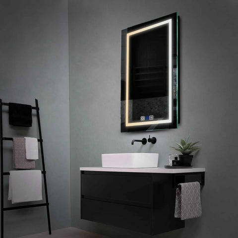 Miroir LED Vertical | boutons tactiles | Fonction Anti-Buée | Température de couleur réglable - Reyze Série Salono Modèle 1