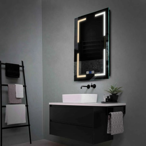 Miroir LED Vertical | boutons tactiles | Fonction Anti-Buée | Température de couleur réglable - Reyze Série Salono Modèle 2