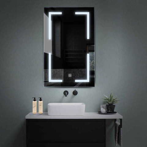 Miroir LED Vertical | Bouton Tactile | Lumière blanche froide - Reyze Série Salono Modèle 2