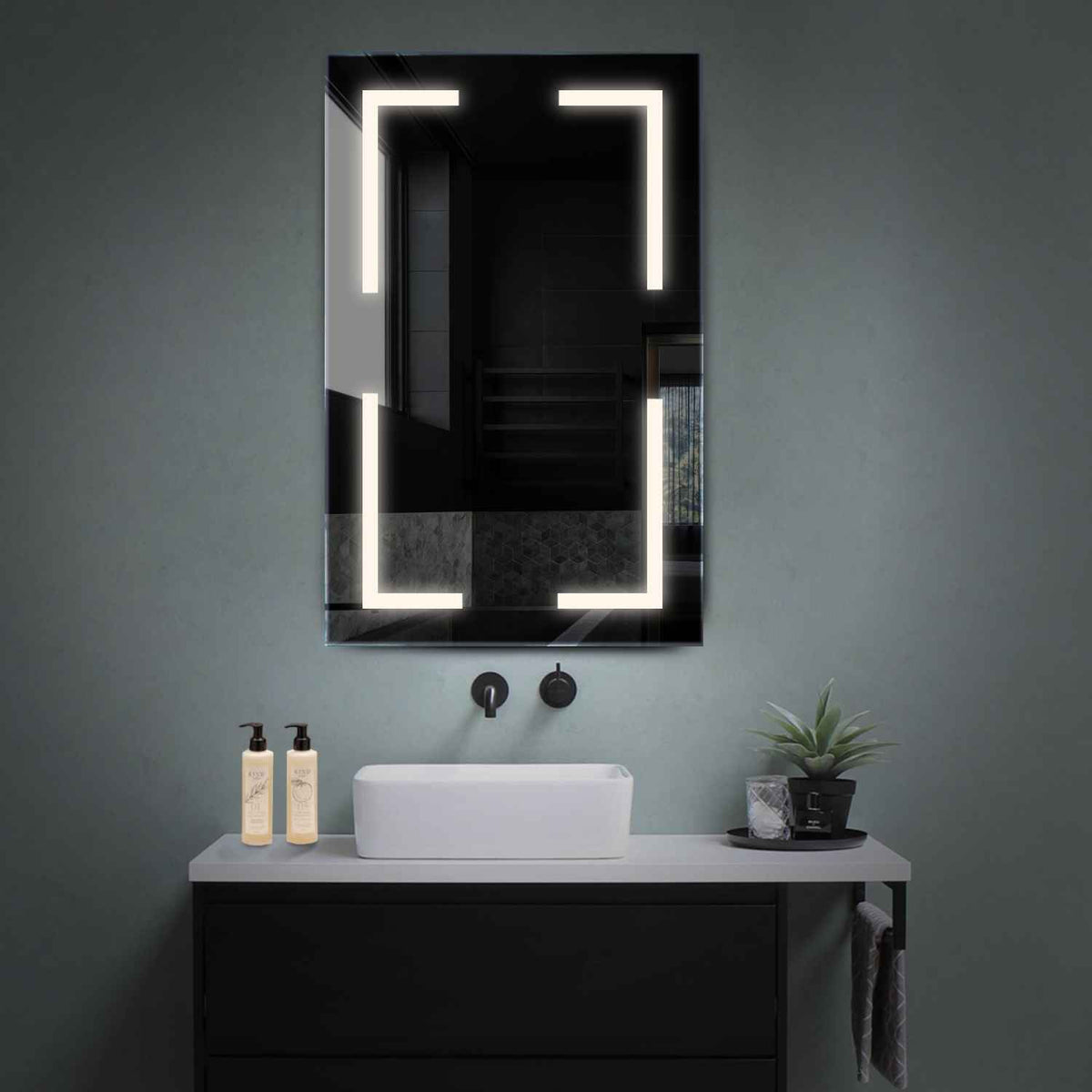 Miroir LED Vertical | Sans Boutons Tactiles | Lumière blanche neutre - Reyze Série Salono Modèle 2
