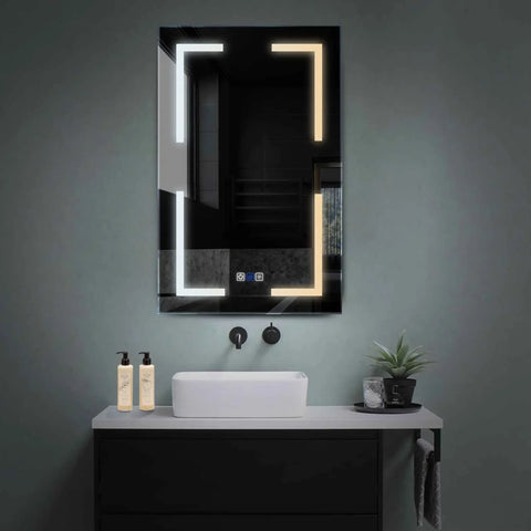 Miroir LED Vertical | boutons tactiles | Fonction Anti-Buée | Température de couleur réglable - Reyze Série Salono Modèle 2