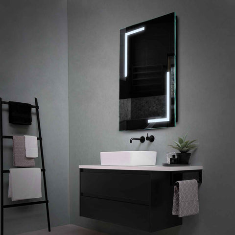 Miroir LED Vertical | Sans Boutons Tactiles | Lumière blanche froide - Reyze Série Salono Modèle 3
