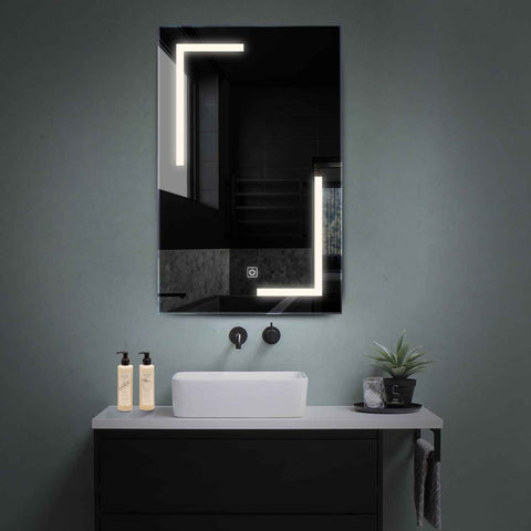 Miroir LED Vertical | Bouton Tactile | Lumière blanche neutre - Reyze Série Salono Modèle 3