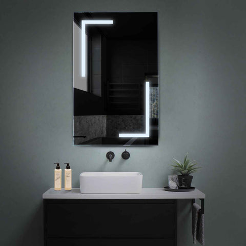 Miroir LED Vertical | Sans Boutons Tactiles | Lumière blanche froide - Reyze Série Salono Modèle 3