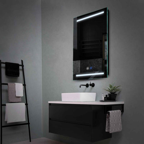 Miroir LED Vertical | boutons tactiles | Fonction Anti-Buée | Lumière blanche froide - Reyze Série Salono Modèle 4