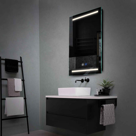 Miroir LED Vertical | boutons tactiles | Fonction Anti-Buée | Lumière blanche neutre - Reyze Série Salono Modèle 4