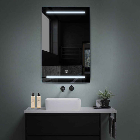 Miroir LED Vertical | Bouton Tactile | Lumière blanche froide - Reyze Série Salono Modèle 4