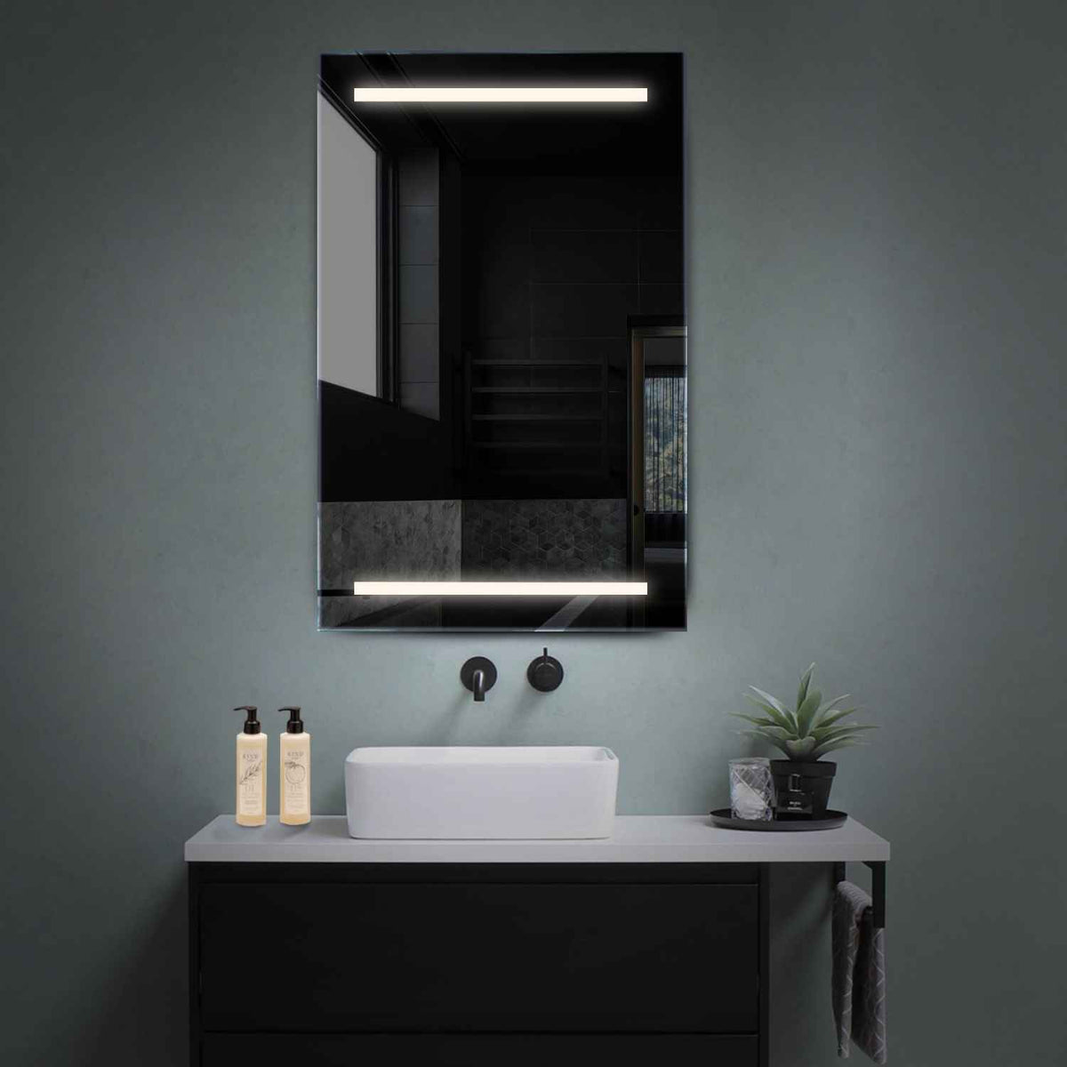 Miroir LED Vertical | Sans Boutons Tactiles | Lumière blanche neutre - Reyze Série Salono Modèle 4