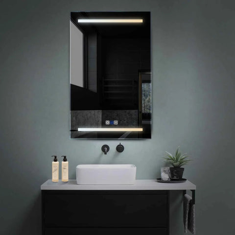 Miroir LED Vertical | boutons tactiles | Fonction Anti-Buée | Température de couleur réglable - Reyze Série Salono Modèle 4