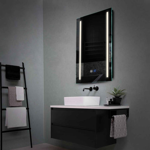 Miroir LED Vertical | boutons tactiles | Fonction Anti-Buée | Lumière blanche neutre - Reyze Série Salono Modèle 5