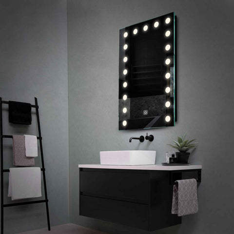 Miroir LED Vertical | Bouton Tactile | Lumière blanche neutre - Reyze Série Salono Modèle 6