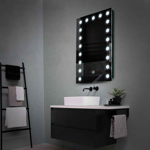 Miroir LED Vertical | Bouton Tactile | Lumière blanche froide - Reyze Série Salono Modèle 6