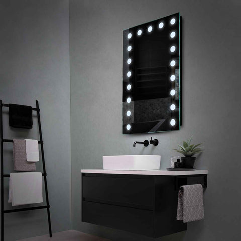 Miroir LED Vertical | Sans Boutons Tactiles | Lumière blanche froide - Reyze Série Salono Modèle 6