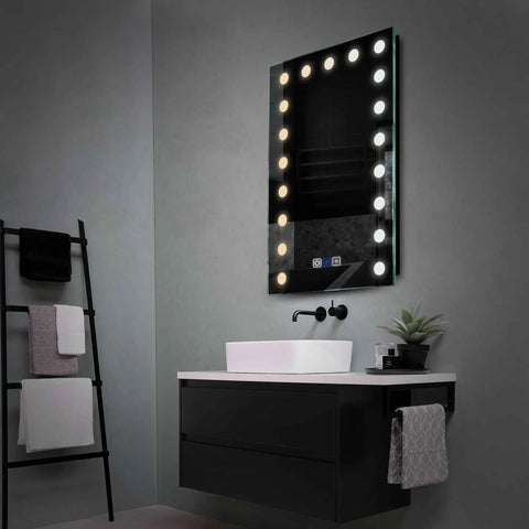 Miroir LED Vertical | boutons tactiles | Fonction Anti-Buée | Température de couleur réglable - Reyze Série Salono Modèle 6